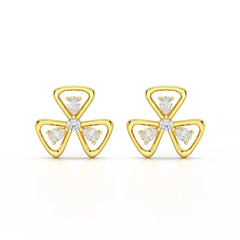 0.40 CT Lab Diamond Round Cut Petal Earring