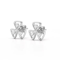 0.40 CT Lab Diamond Round Cut Petal Earring