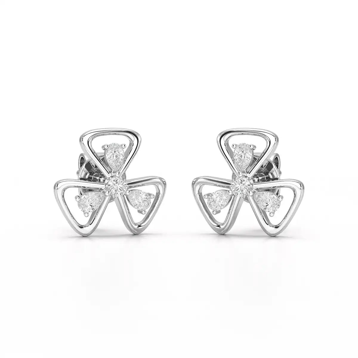 0.40 CT Lab Diamond Round Cut Petal Earring