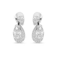 2 CT Pear and Round Cut Diamond Swirl Drop Earring Jama Jewels