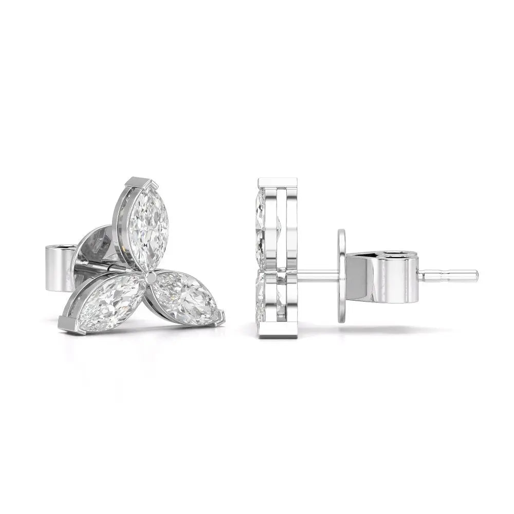 1 CT Trio Marquise Cut Diamond Stud Earrings Jama Jewels
