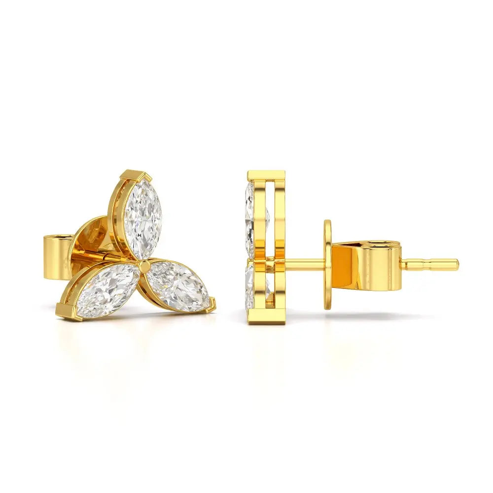 1 CT Trio Marquise Cut Diamond Stud Earrings Jama Jewels