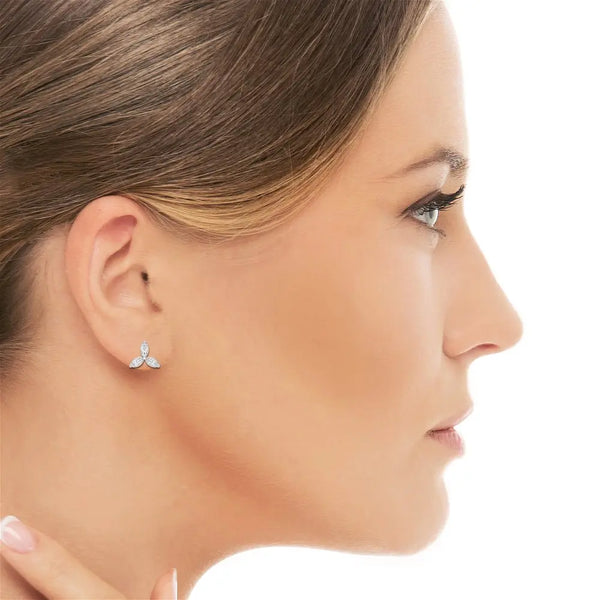 1.00 CT Marquise Trio Diamond Studs
