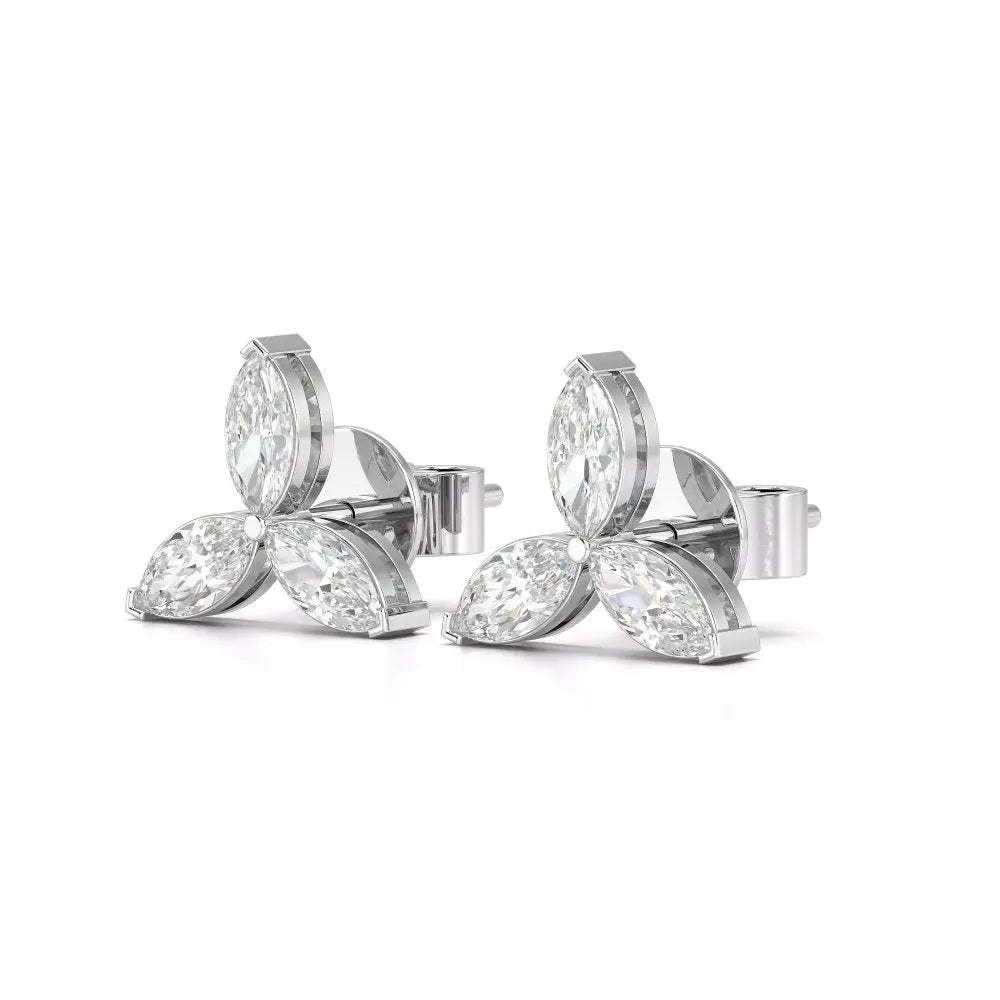 1 CT Trio Marquise Cut Diamond Stud Earrings Jama Jewels
