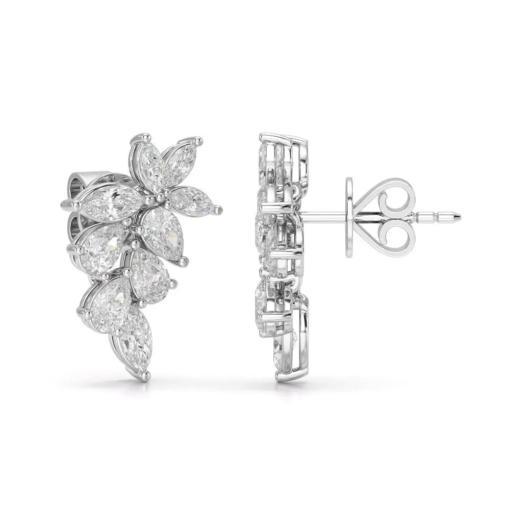 2.05 CT Pear and Marquise Cut Diamond Drop Earring Jama Jewels