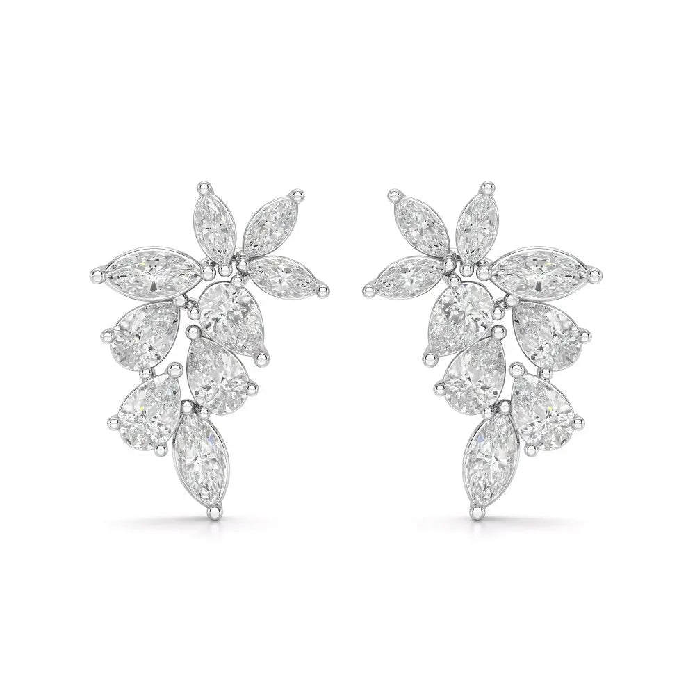 2.05 CT Pear and Marquise Cut Diamond Drop Earring Jama Jewels
