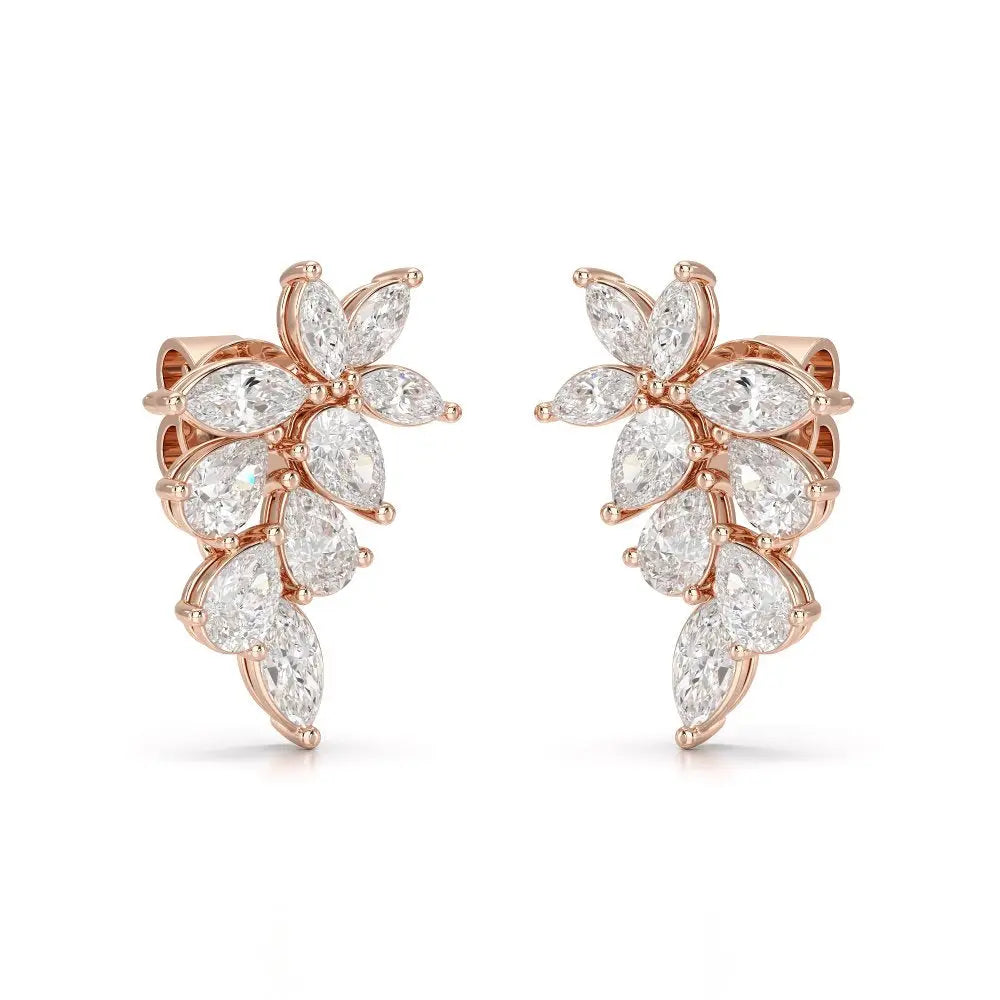 2.05 CT Pear and Marquise Cut Diamond Drop Earring Jama Jewels