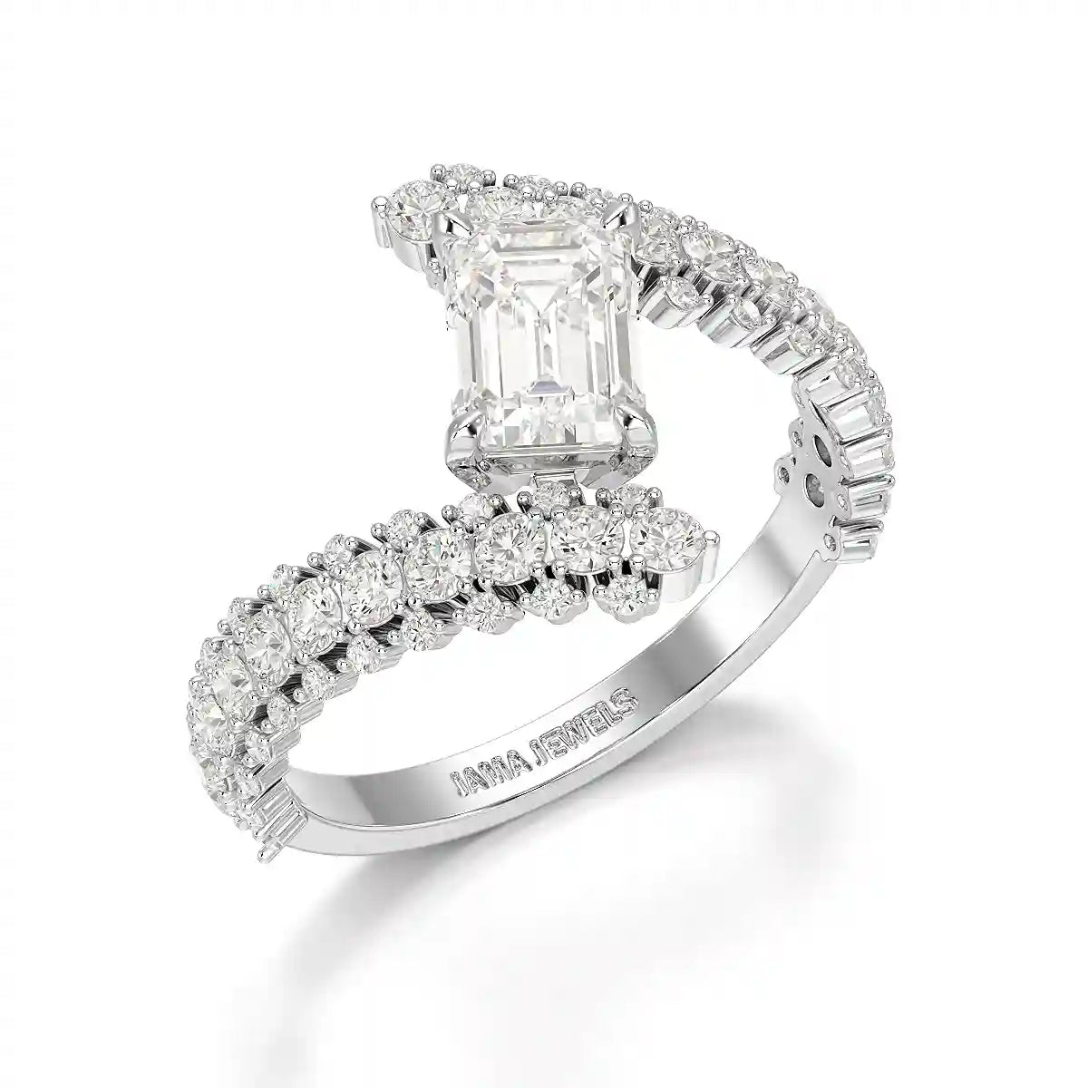 1.77 CT Emerald Cut Lab Diamond Ring