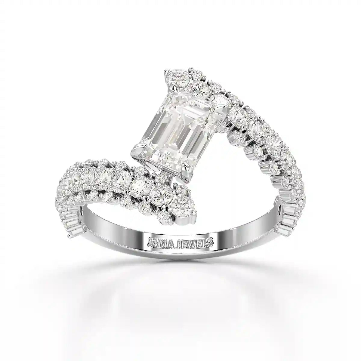 1.77 CT Emerald Cut Lab Diamond Ring