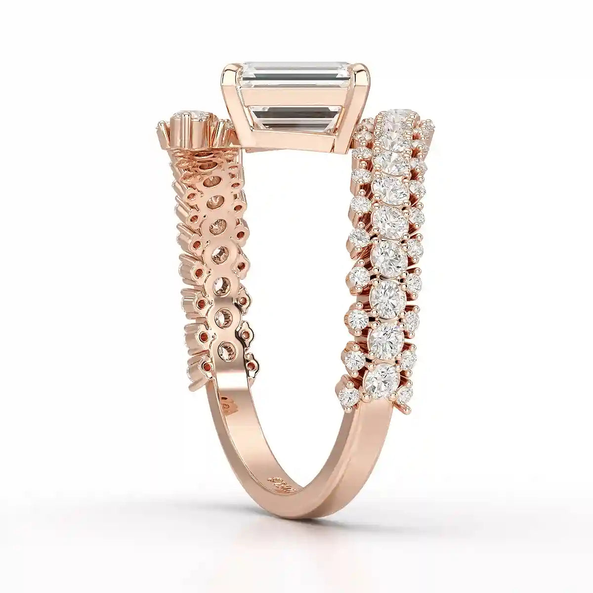 1.77 CT Emerald Cut Lab Diamond Ring