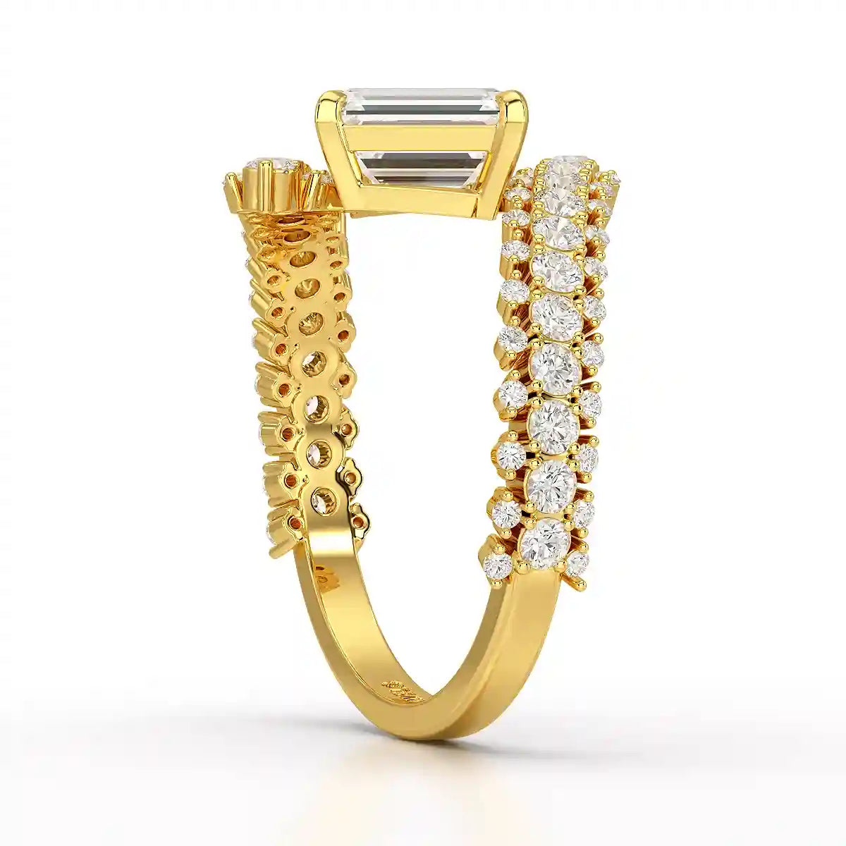 1.77 CT Emerald Cut Lab Diamond Ring