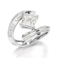 3.08 CT Princess Cut Lab Diamond Ring