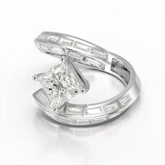 3.08 CT Princess Cut Lab Diamond Ring