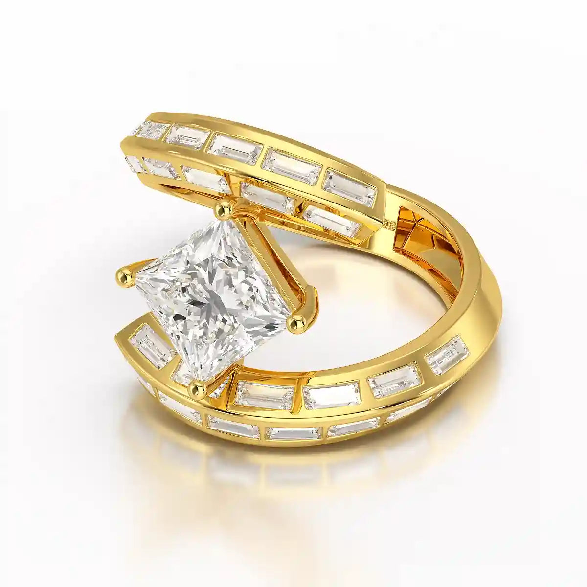 3.08 CT Princess Cut Lab Diamond Ring