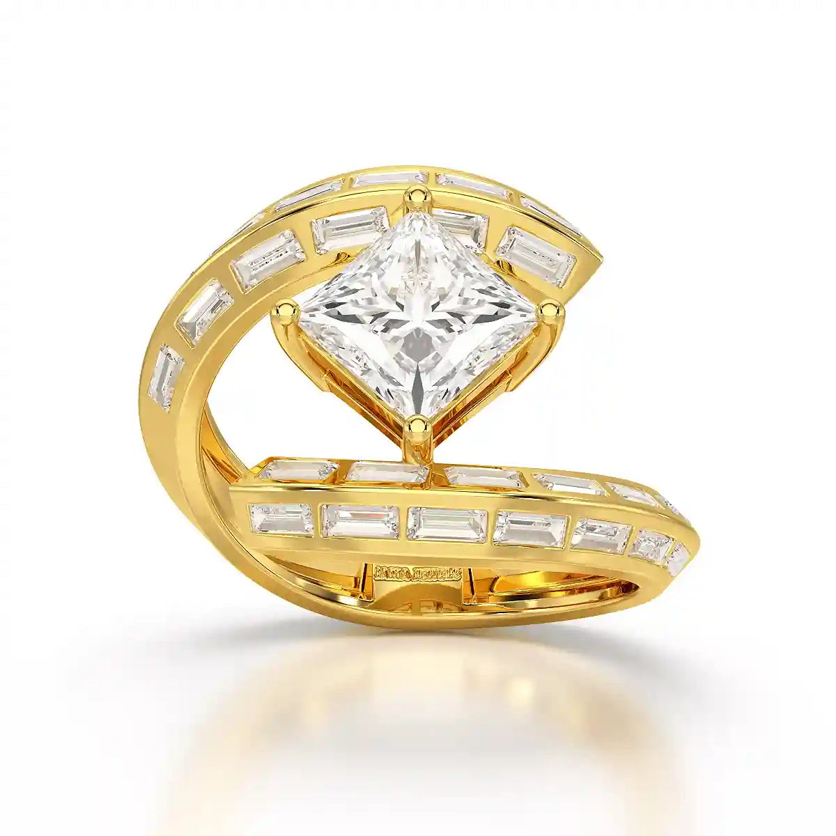 3.08 CT Princess Cut Lab Diamond Ring