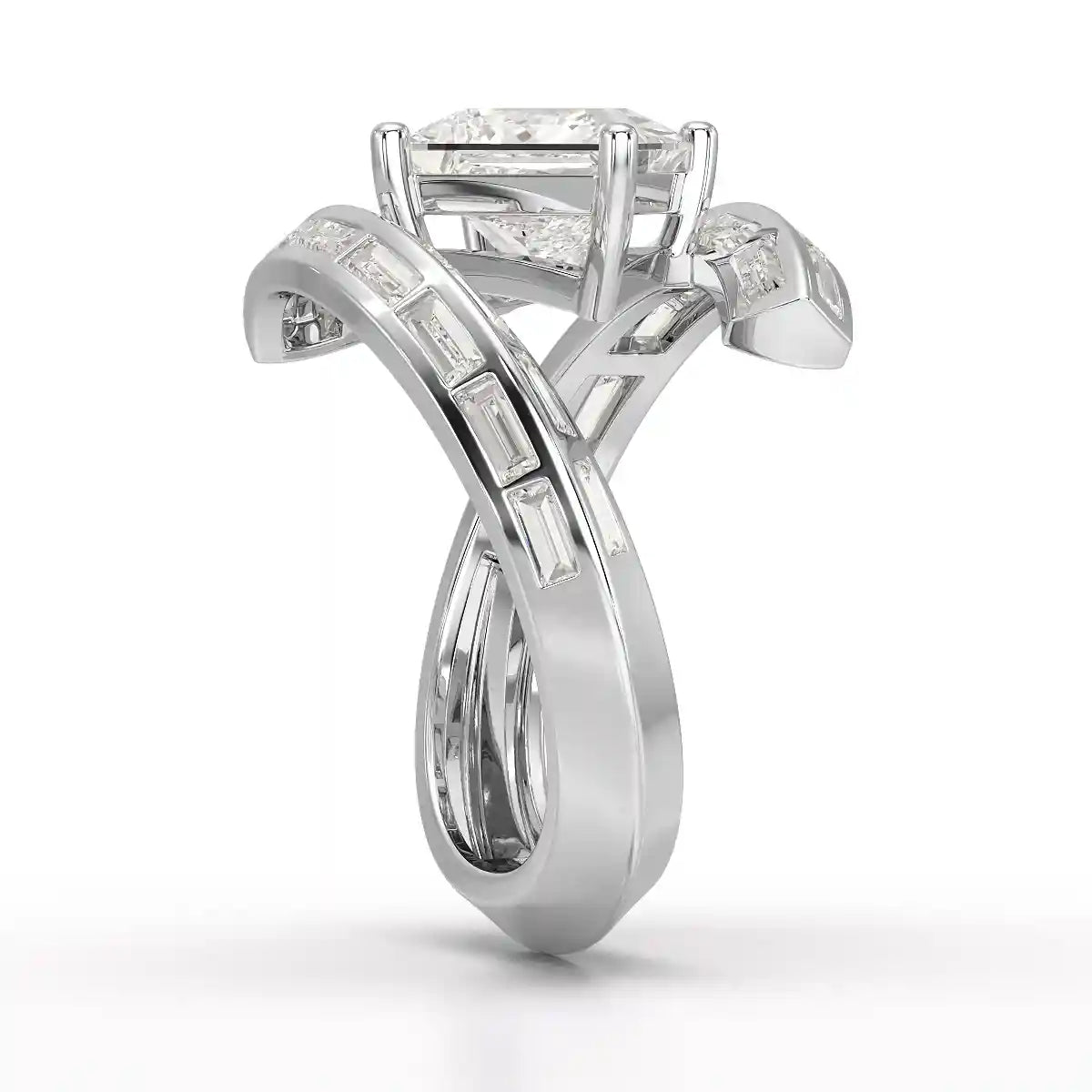 3.08 CT Princess Cut Lab Diamond Ring