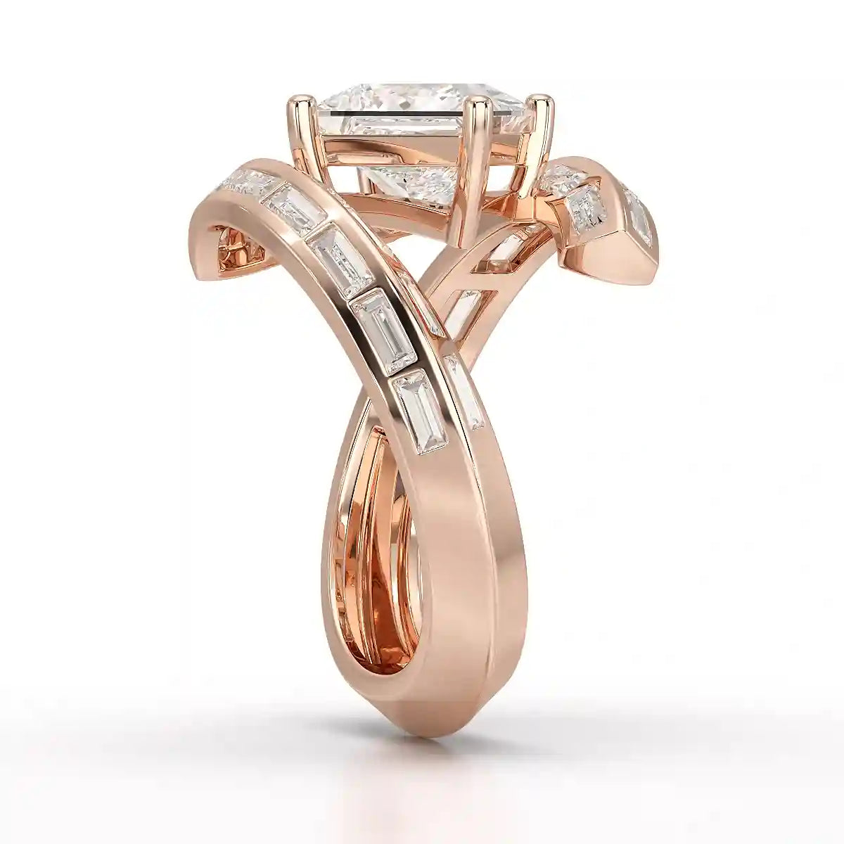 3.08 CT Princess Cut Lab Diamond Ring