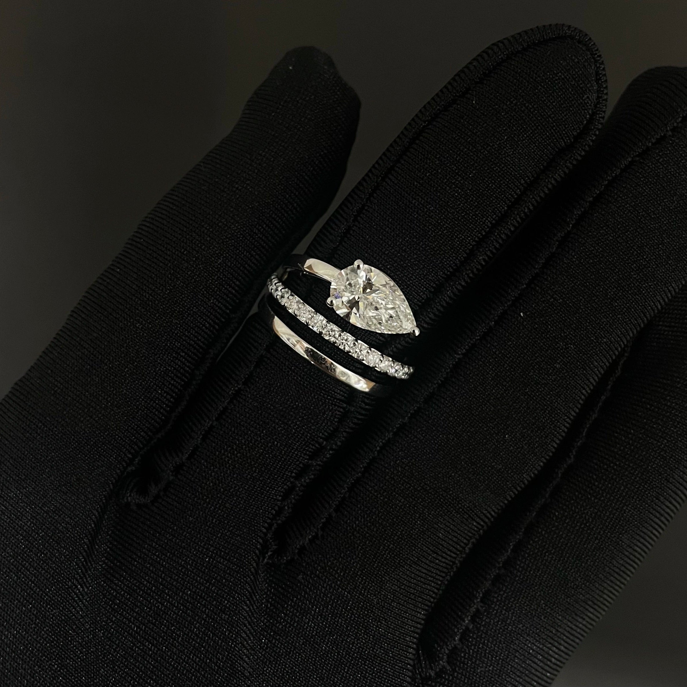 1.8 CT Pear Cut Lab Diamond Ring (Ready for Delivery)