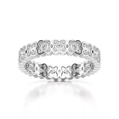 0.65 CT Flower Shape Eternity Ring with Round Cut Lab Diamonds