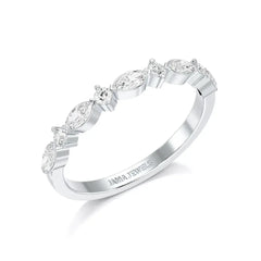 0.45 CT Marquise & Round Cut Lab Diamond Half Eternity Ring