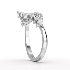 0.95 CT Cluster Ring with Marquise & Round Cut Lab Diamonds Jama Jewels