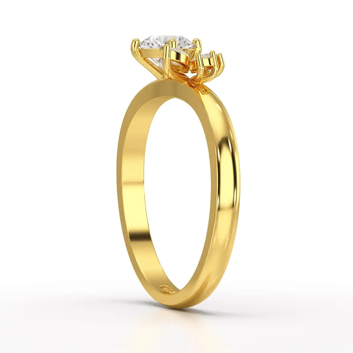 0.65 CT Marquise & Round Cut Lab Diamond Cluster Ring