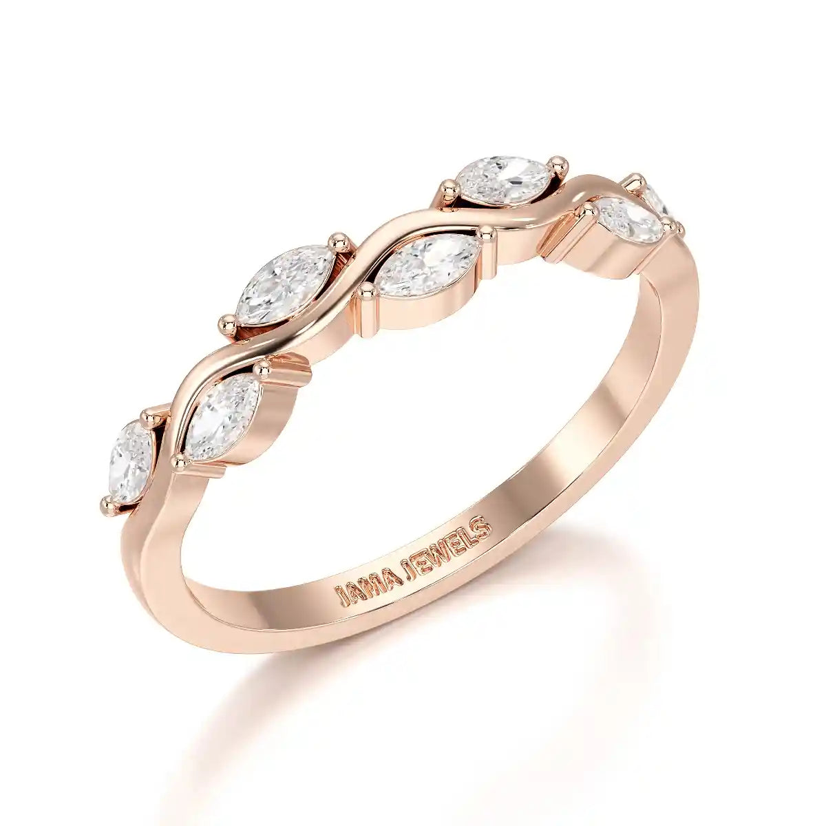 0.35 CT Twisted Ring with Marquise Cut Lab Diamonds