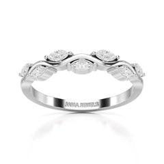 0.35 CT Twisted Ring with Marquise Cut Lab Diamonds
