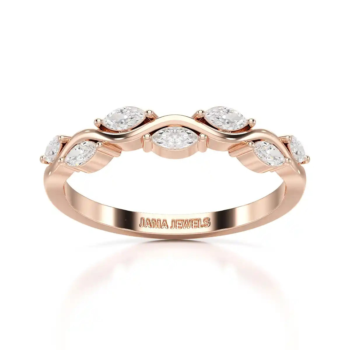 0.35 CT Twisted Ring with Marquise Cut Lab Diamonds