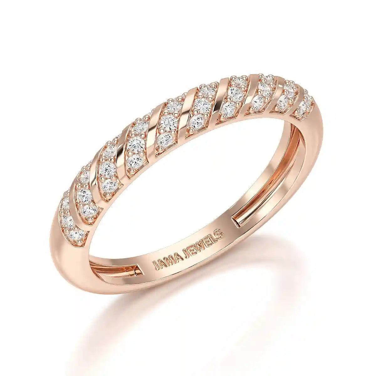 0.20 CT Half Eternity Ring with Round Cut Lab Diamonds