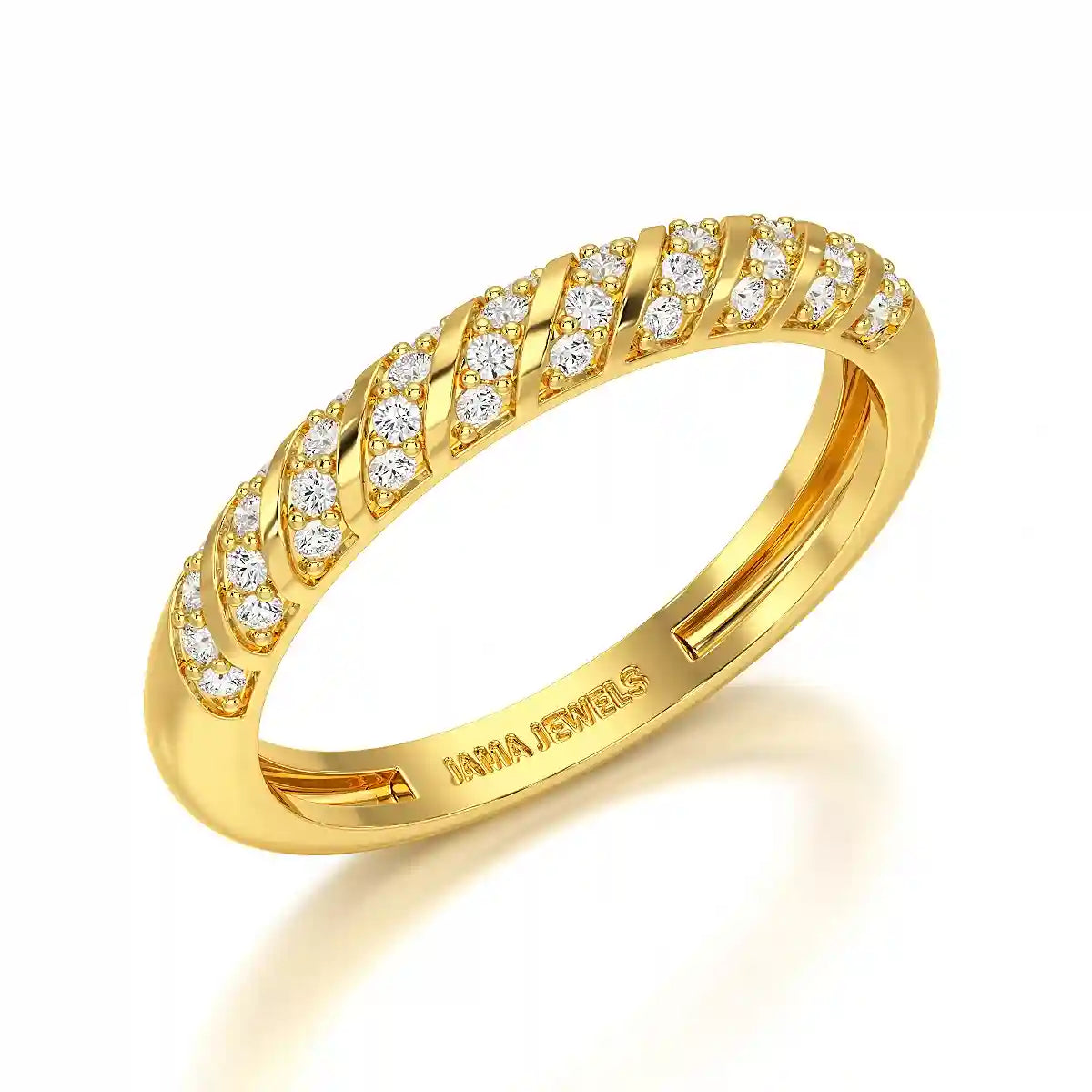 0.20 CT Half Eternity Ring with Round Cut Lab Diamonds