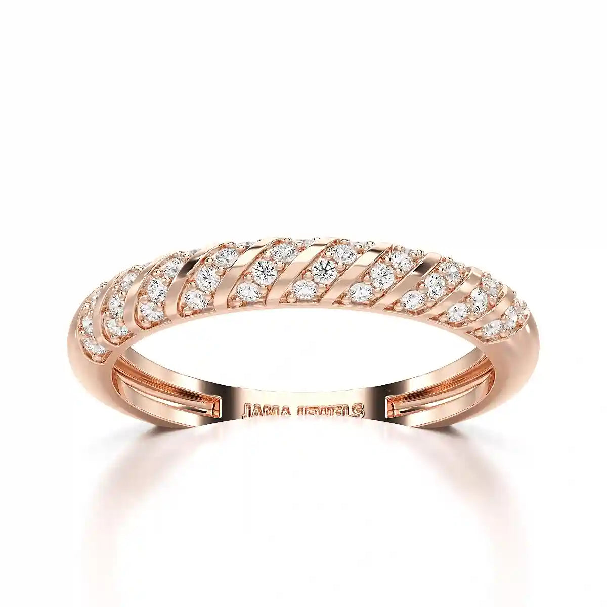 0.20 CT Half Eternity Ring with Round Cut Lab Diamonds