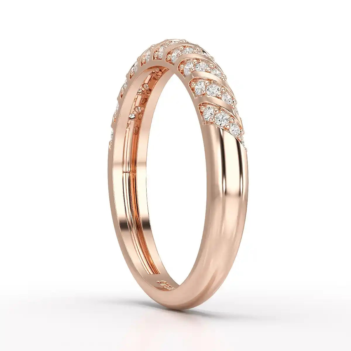 0.20 CT Half Eternity Ring with Round Cut Lab Diamonds