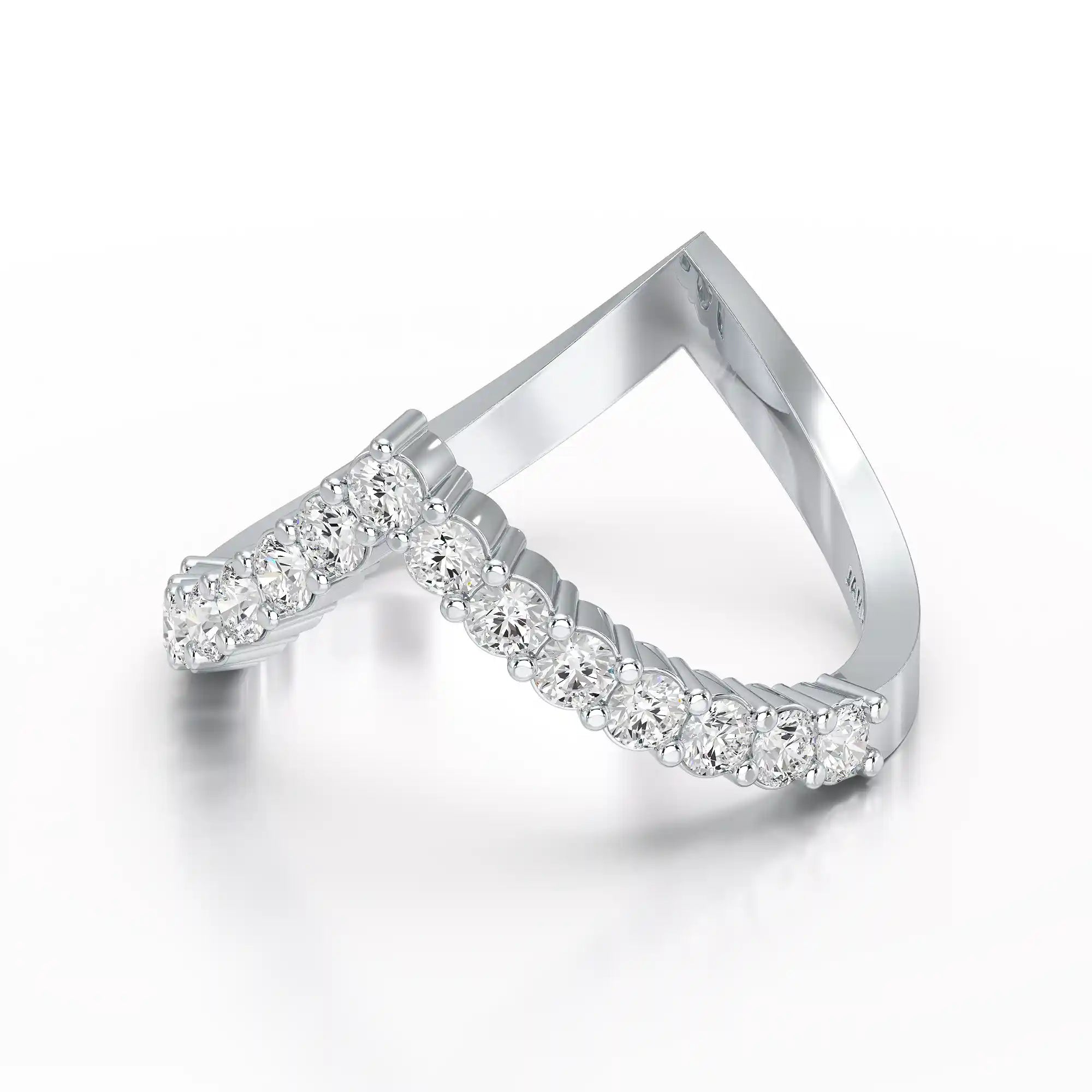 0.65 CT V Shaped Diamond Ring