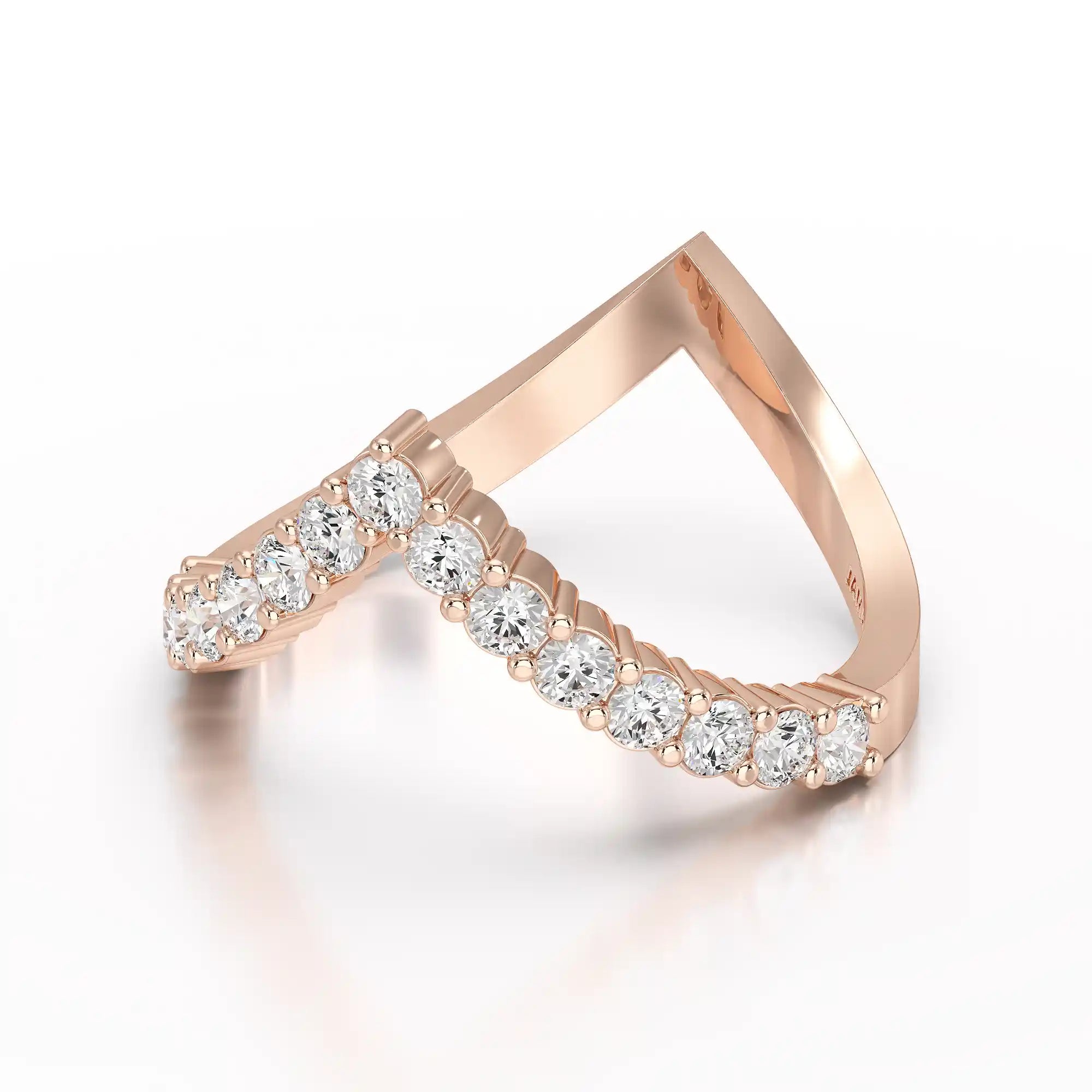 0.65 CT V Shaped Diamond Ring