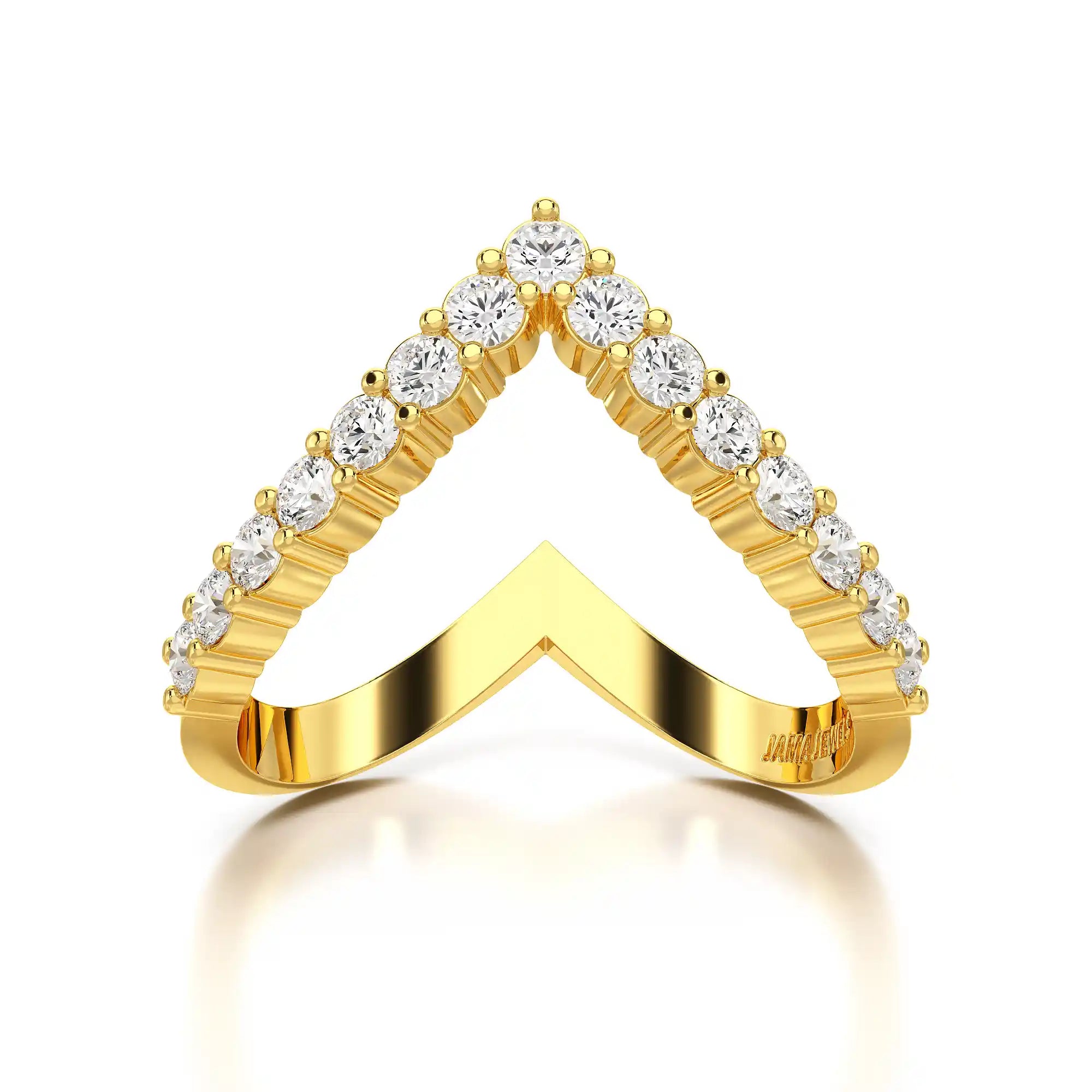 0.65 CT V Shaped Diamond Ring