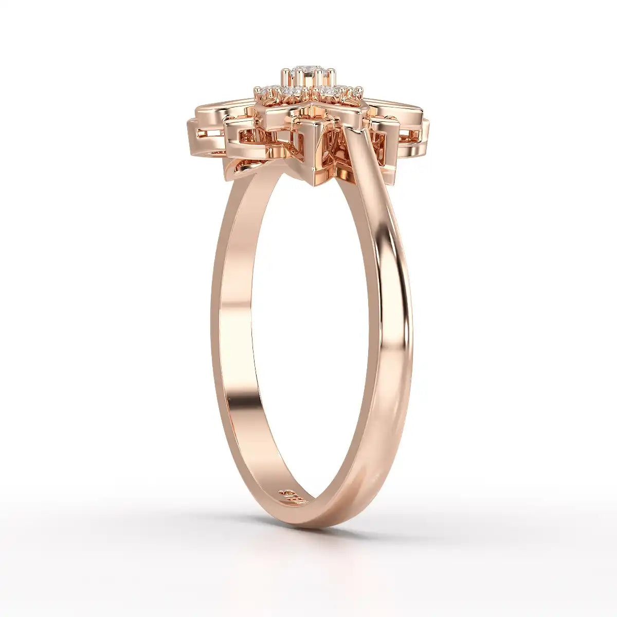 0.20 CT Round Cut Lab Diamond Bloom Ring