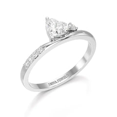 0.55 CT Stacked Heart & Round Cut Lab Diamonds Ring