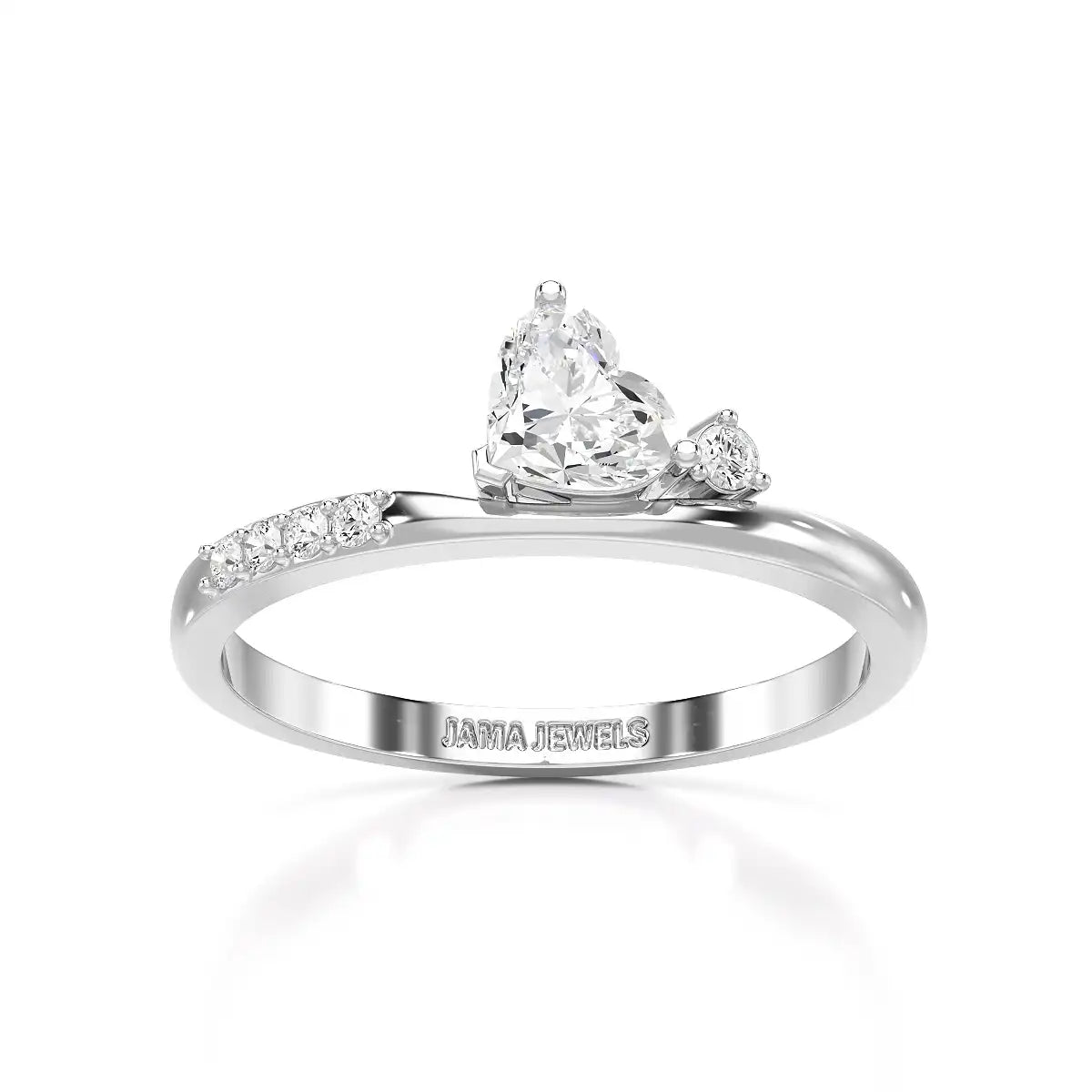 0.55 CT Stacked Heart & Round Cut Lab Diamonds Ring