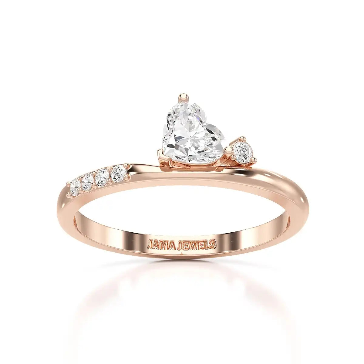 0.55 CT Stacked Heart & Round Cut Lab Diamonds Ring