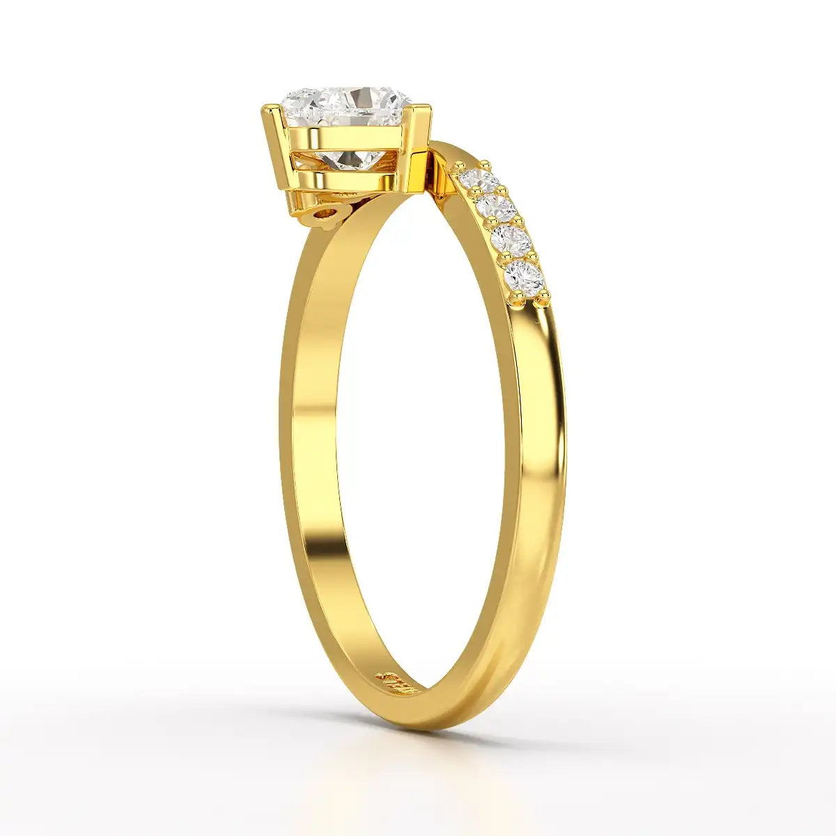 0.55 CT Stacked Heart & Round Cut Lab Diamonds Ring