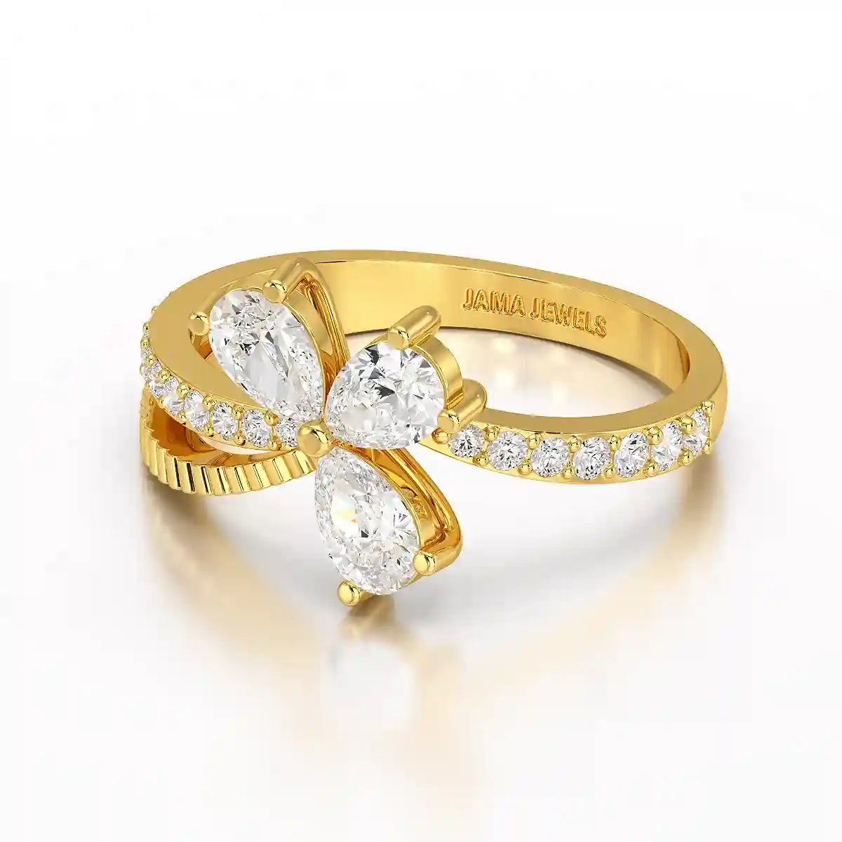 0.95 CT Pear & Round Cut Lab Diamond Split Ring