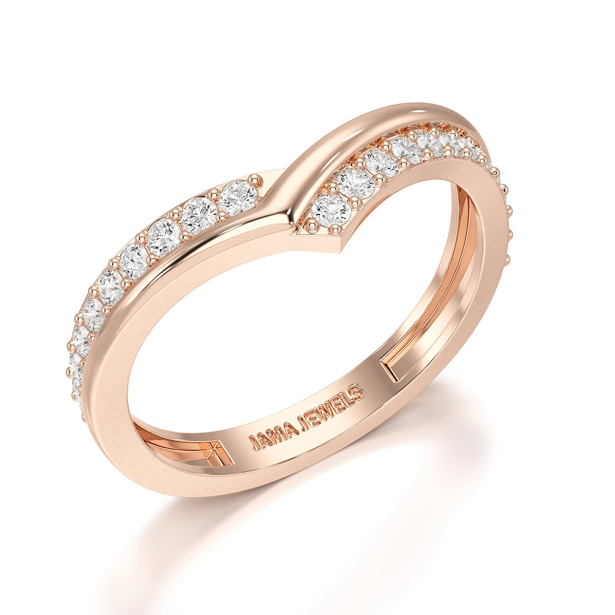 0.25 CT Pave Setting Round Cut Lab Diamond Ring