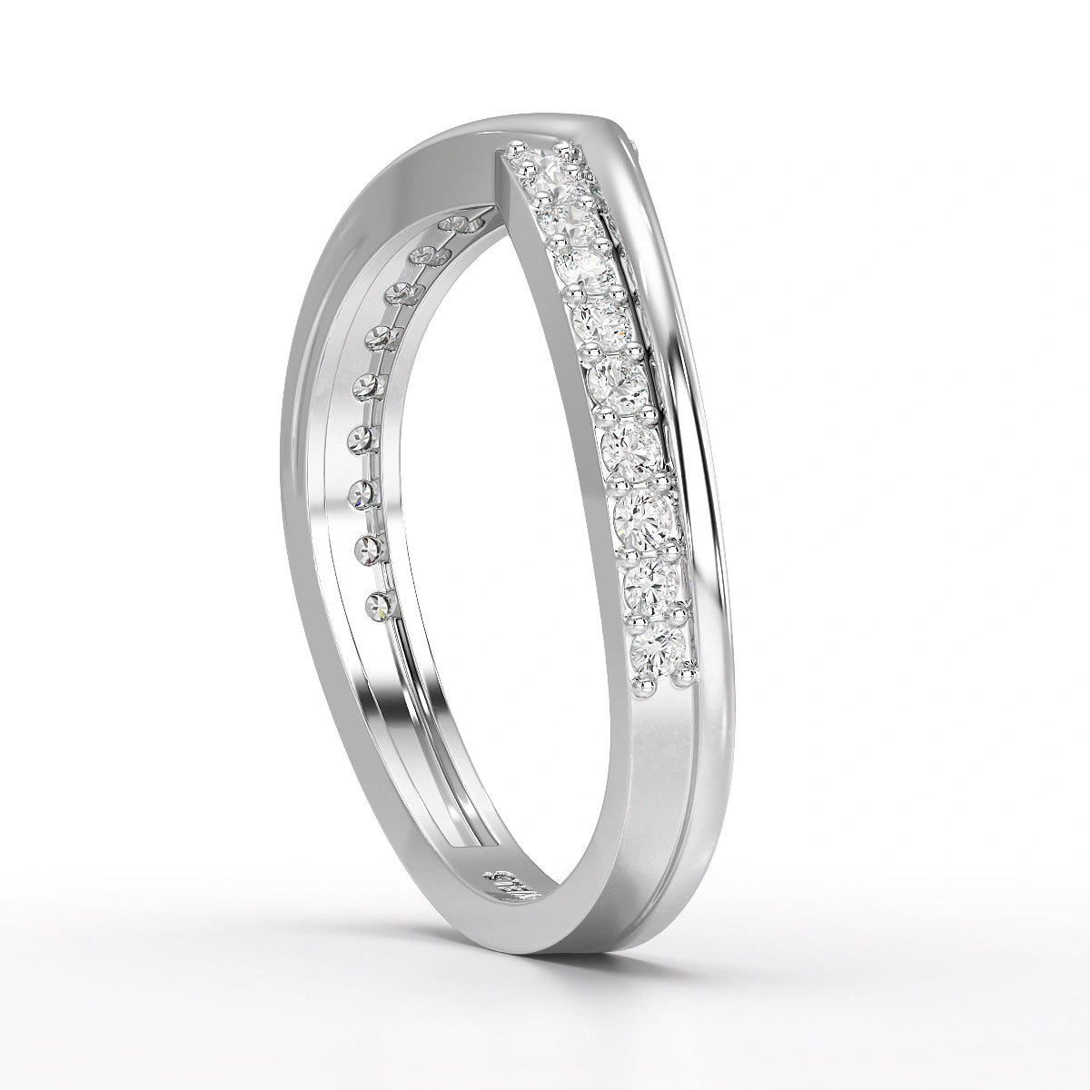 0.25 CT Pave Setting Round Cut Lab Diamond Ring