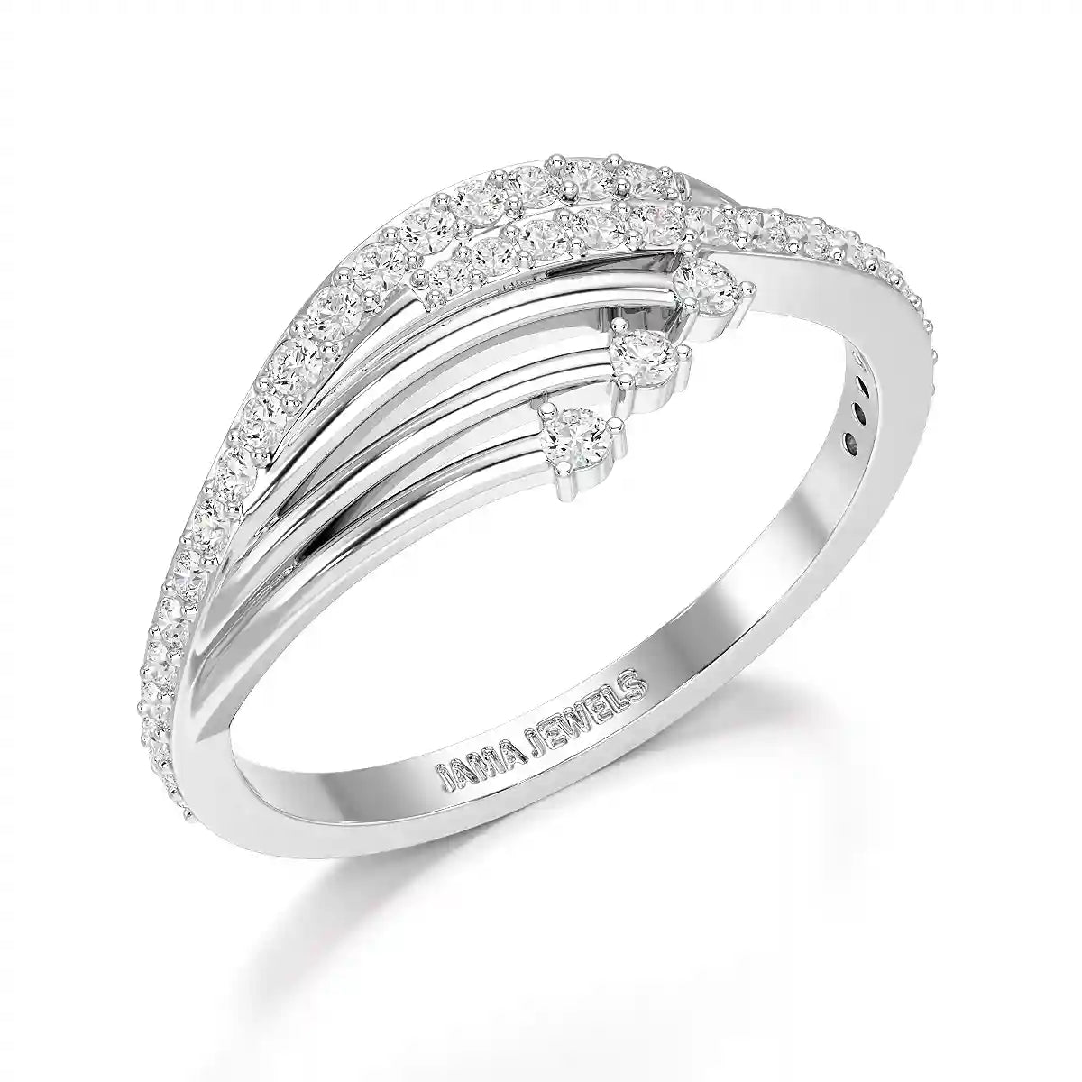 0.30 CT Round Cut Lab Diamond Bypass Ring