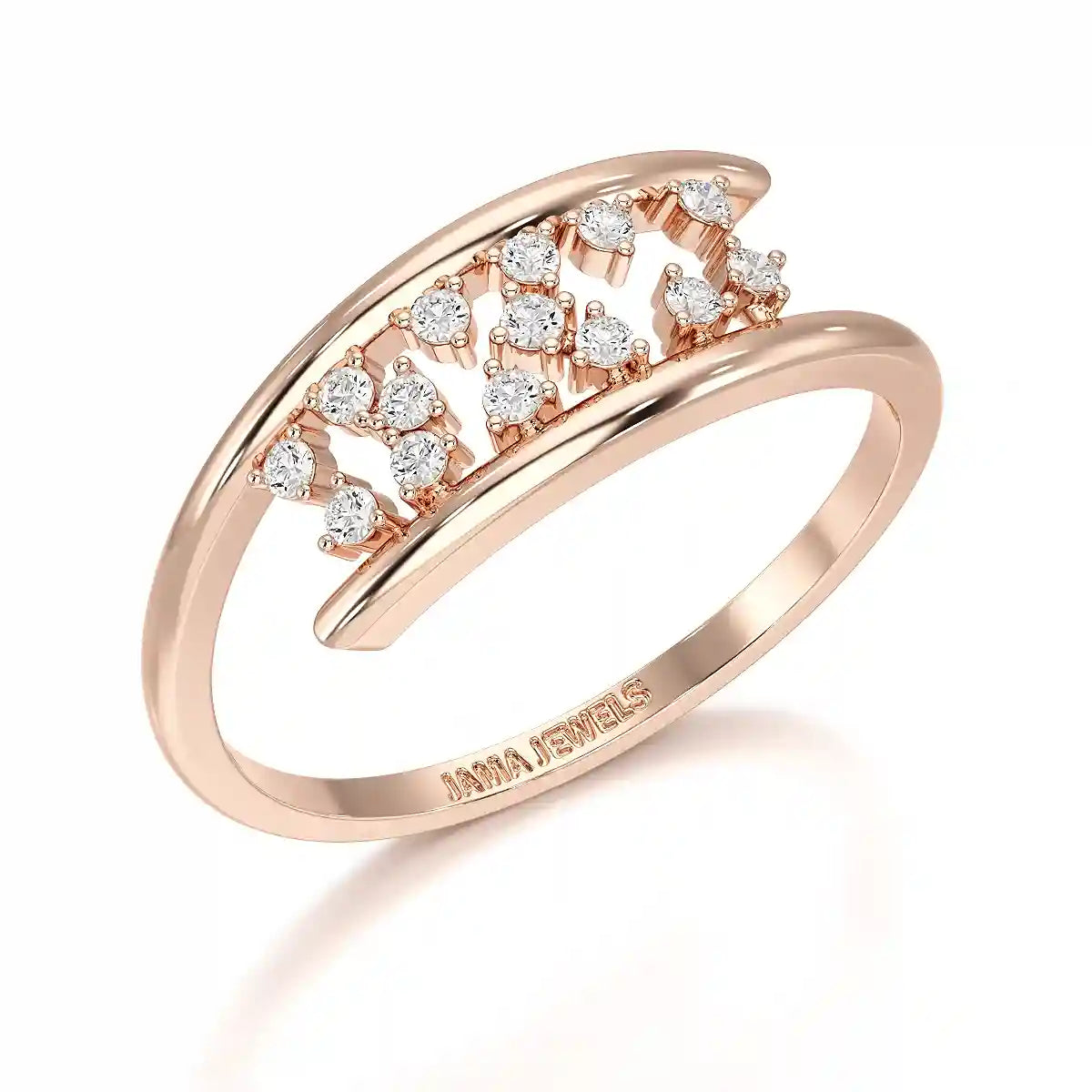 0.10 CT Pipe Pave Lab Diamond Ring with Round Diamonds