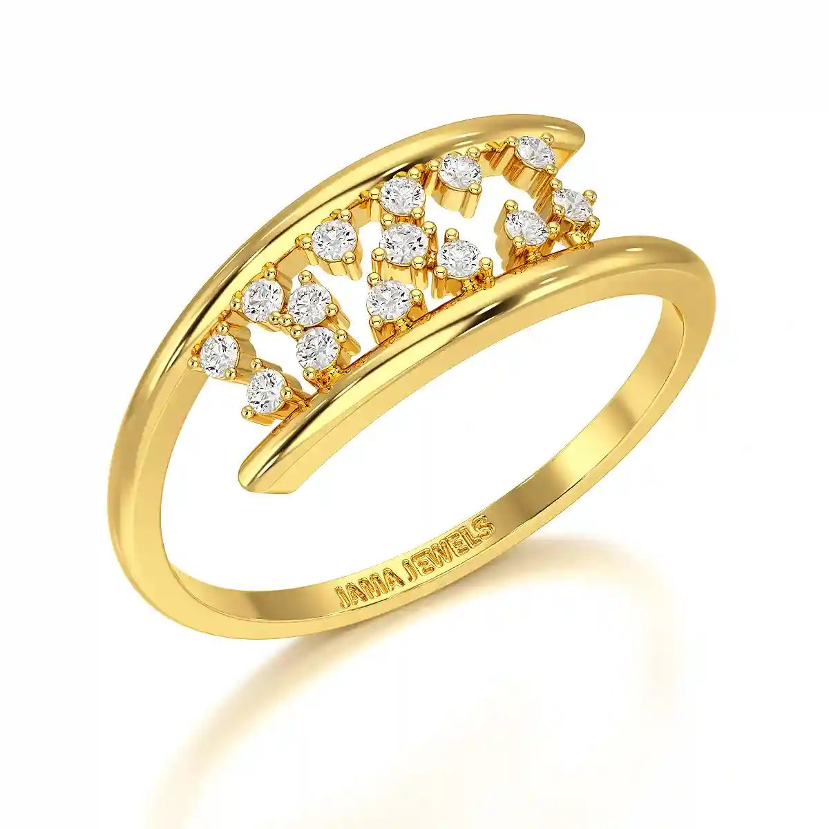 0.10 CT Pipe Pave Lab Diamond Ring with Round Diamonds