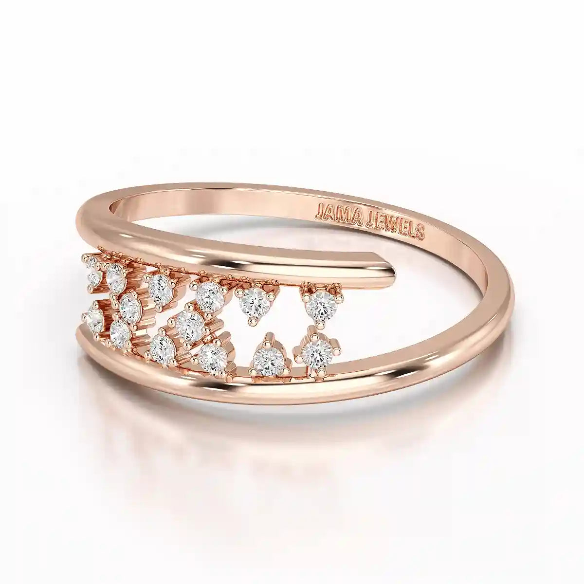 0.10 CT Pipe Pave Lab Diamond Ring with Round Diamonds