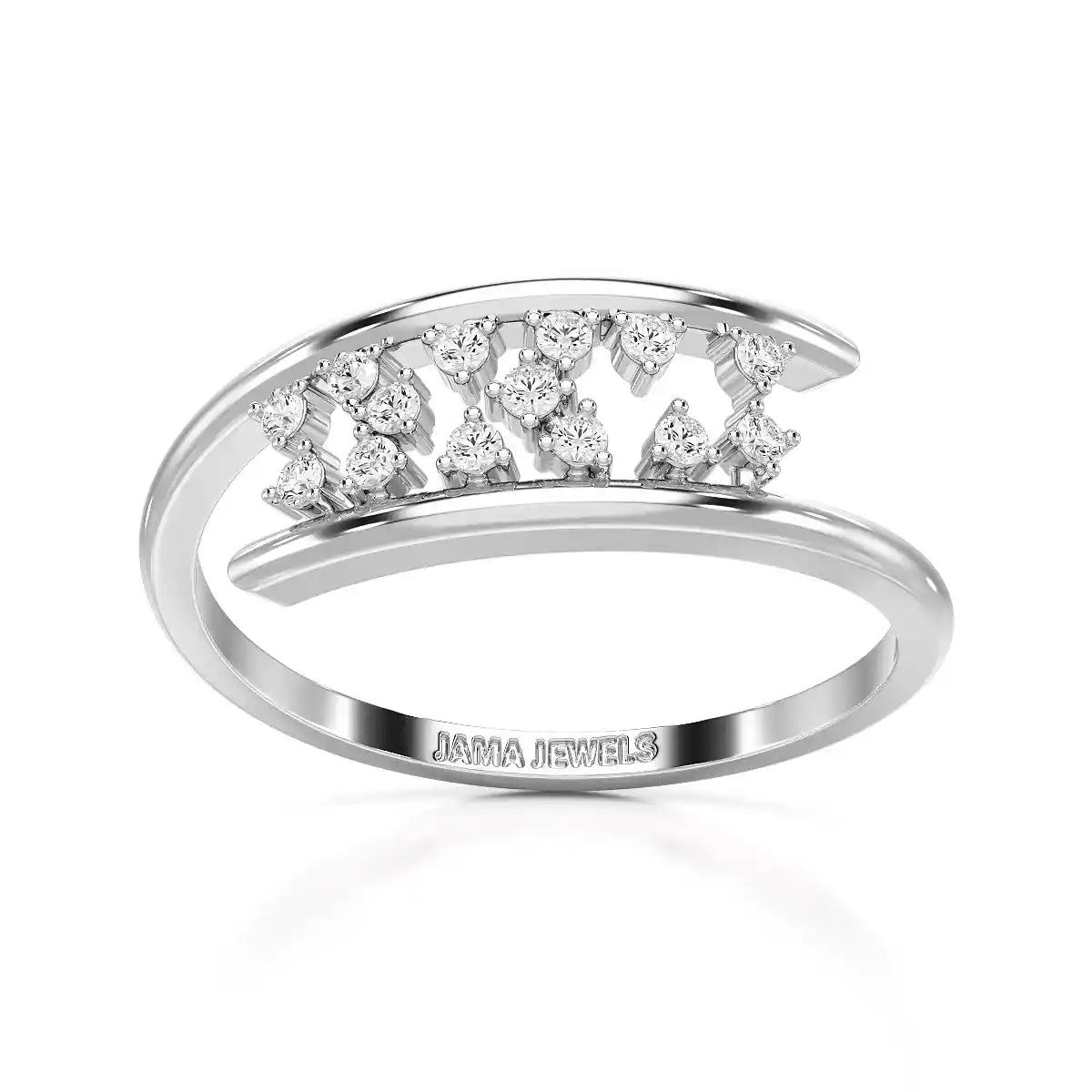 0.10 CT Pipe Pave Lab Diamond Ring with Round Diamonds