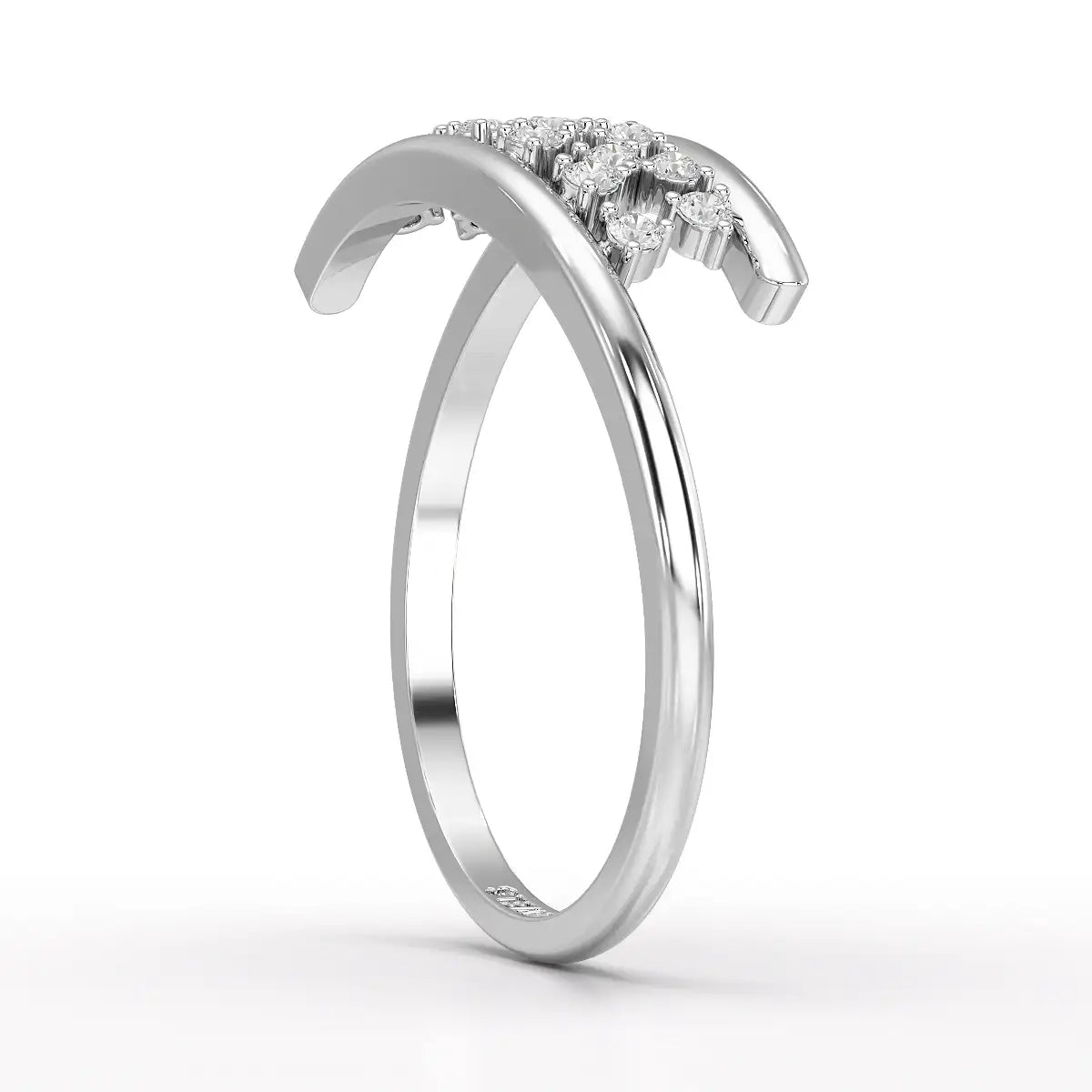 0.10 CT Pipe Pave Lab Diamond Ring with Round Diamonds